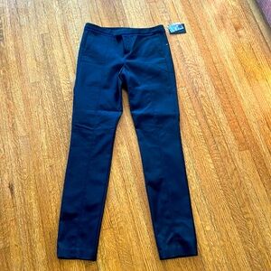NWT cotton slim pants from ATM in black with navy trim accent